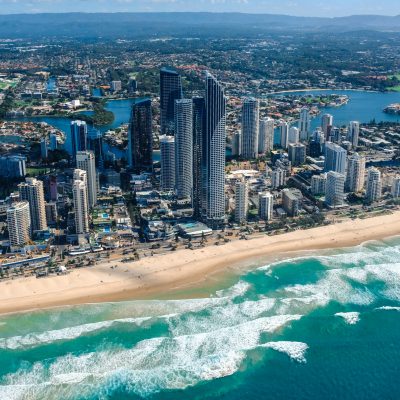 Aerial view of Surfers Paradise on the Gold Coast - host city for the 2018 Commonwealth Games